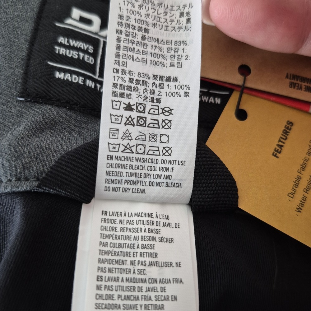 Dakine Cruiser 3L Pants Unisex Medium Gray RECCO‎ Water Resistant Adj Waist NEW - Picture 8 of 15